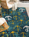 Seaside Haven Rugs Collection Area Rug -  Lighthouse Rectangle Navy Blue  lifestyle 12