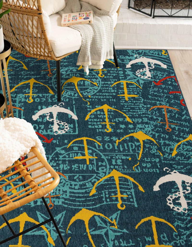 Seaside Haven Rugs Collection Area Rug -  Lighthouse Rectangle Navy Blue  lifestyle 12