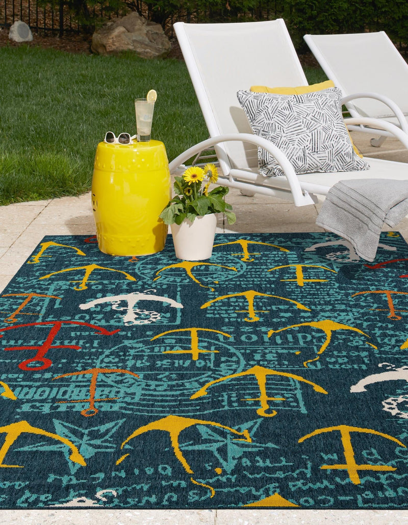 Seaside Haven Rugs Collection Area Rug -  Lighthouse Rectangle Navy Blue  lifestyle 13