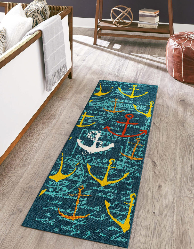 Seaside Haven Rugs Collection Area Rug -  Lighthouse Runner Navy Blue  lifestyle 28