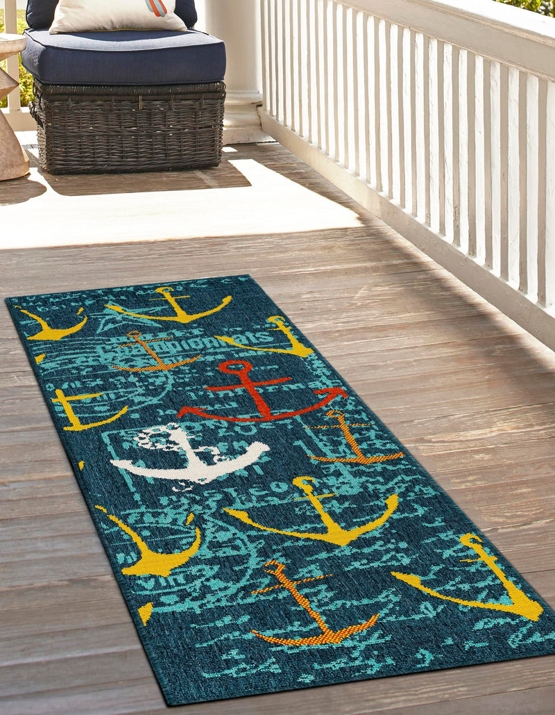 Seaside Haven Rugs Collection Area Rug -  Lighthouse Runner Navy Blue  lifestyle 31