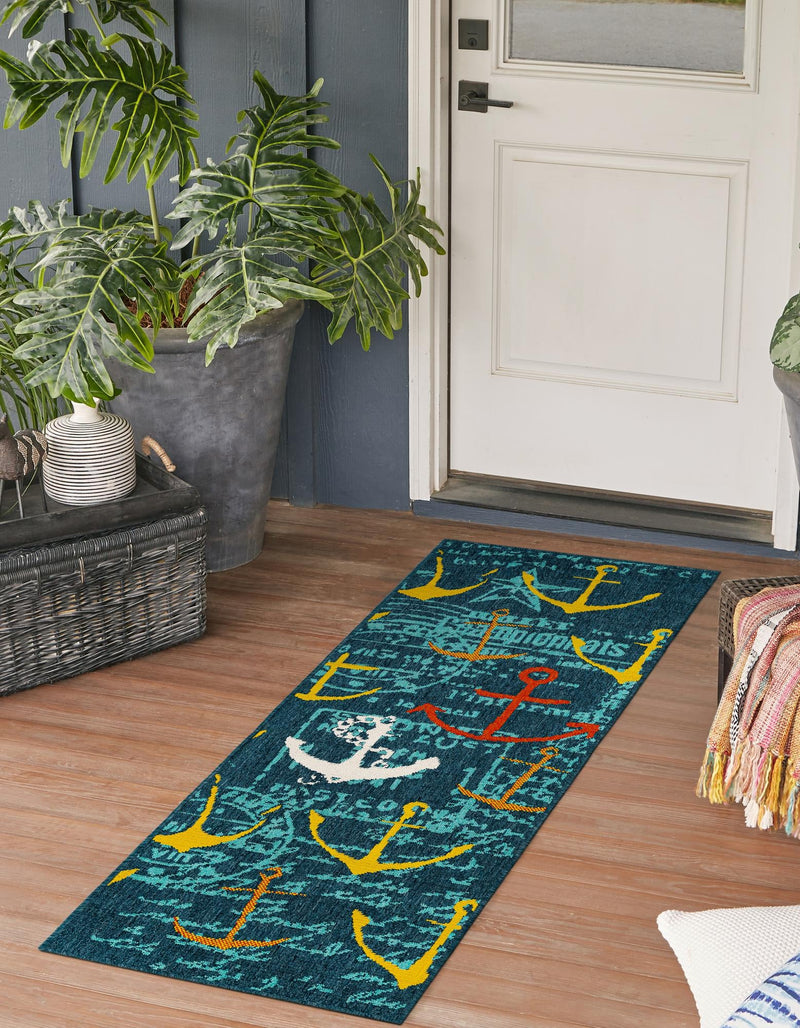 Seaside Haven Rugs Collection Area Rug -  Lighthouse Runner Navy Blue  lifestyle 37