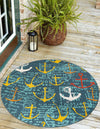 Seaside Haven Rugs Collection Area Rug -  Lighthouse Round Navy Blue  lifestyle 29
