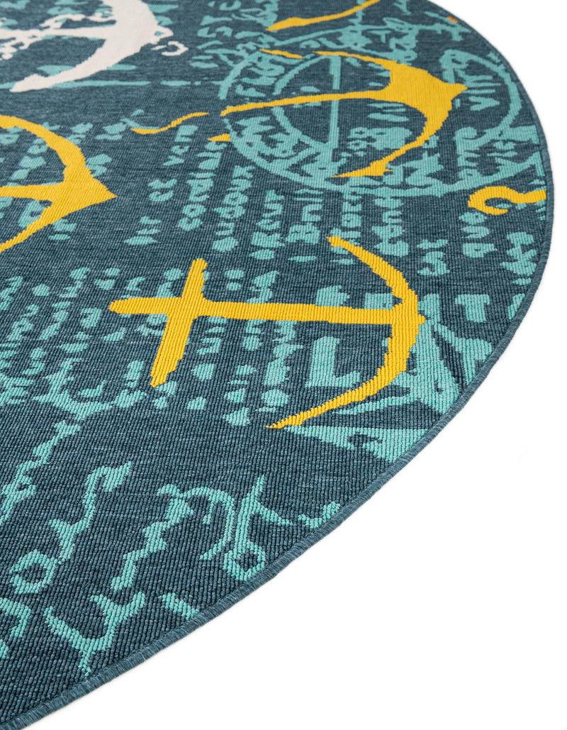 Seaside Haven Rugs Collection Area Rug -  Lighthouse Round Navy Blue  lifestyle 62