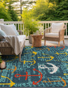 Seaside Haven Rugs Collection Area Rug -  Lighthouse Square Navy Blue  lifestyle 30