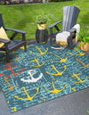 Seaside Haven Rugs Collection Area Rug -  Lighthouse Square Navy Blue  lifestyle 33