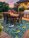 Seaside Haven Rugs Collection Area Rug -  Lighthouse Square Navy Blue  lifestyle 36