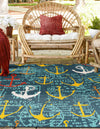 Seaside Haven Rugs Collection Area Rug -  Lighthouse Square Navy Blue  lifestyle 42