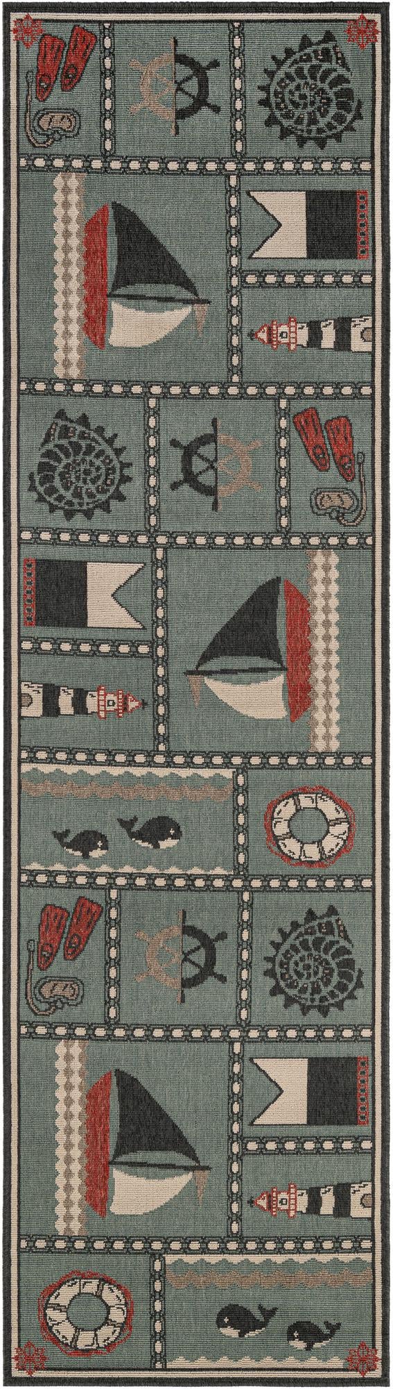 Seaside Haven Rugs Collection Area Rug -  Anchorage Runner Blue  lifestyle 22
