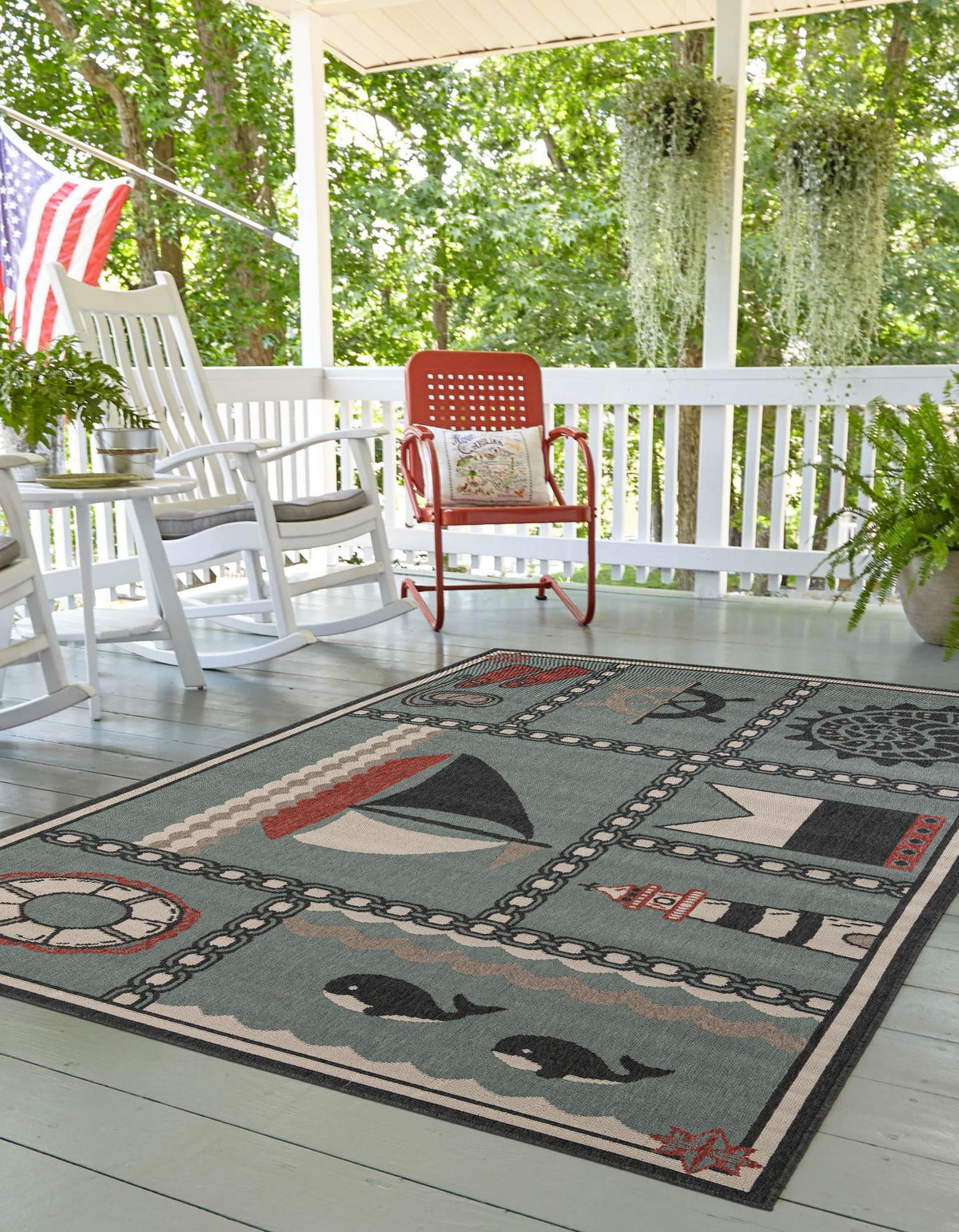 Seaside Haven Rugs Collection Area Rug -  Anchorage Rectangle Blue  lifestyle 7
