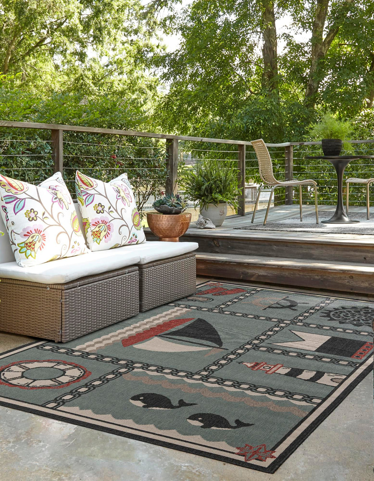 Seaside Haven Rugs Collection Area Rug -  Anchorage Rectangle Blue  lifestyle 10