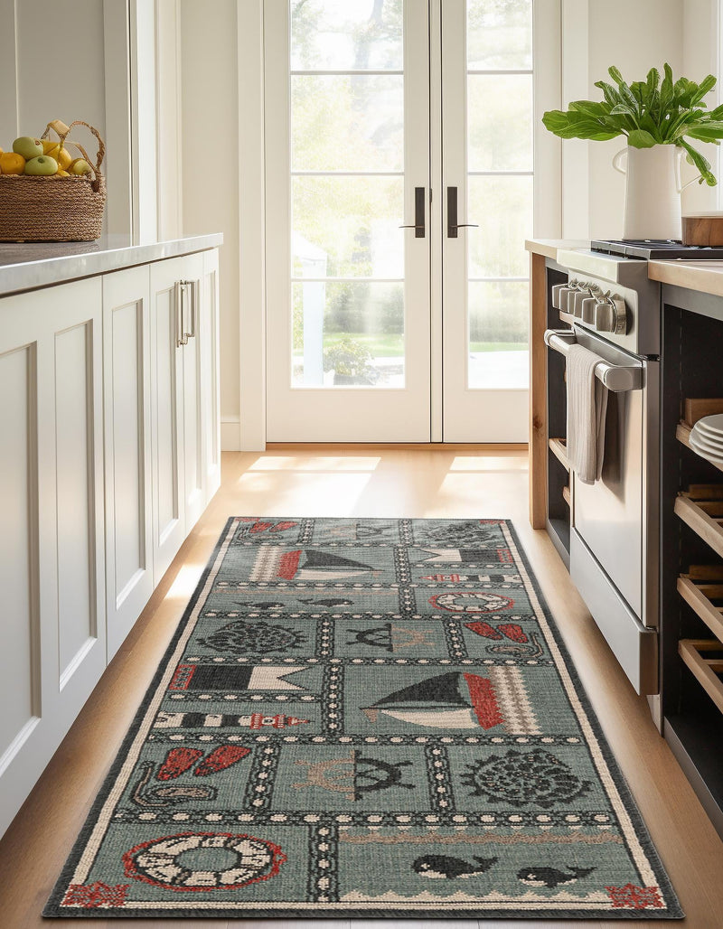 Seaside Haven Rugs Collection Area Rug -  Anchorage Runner Blue  lifestyle 40