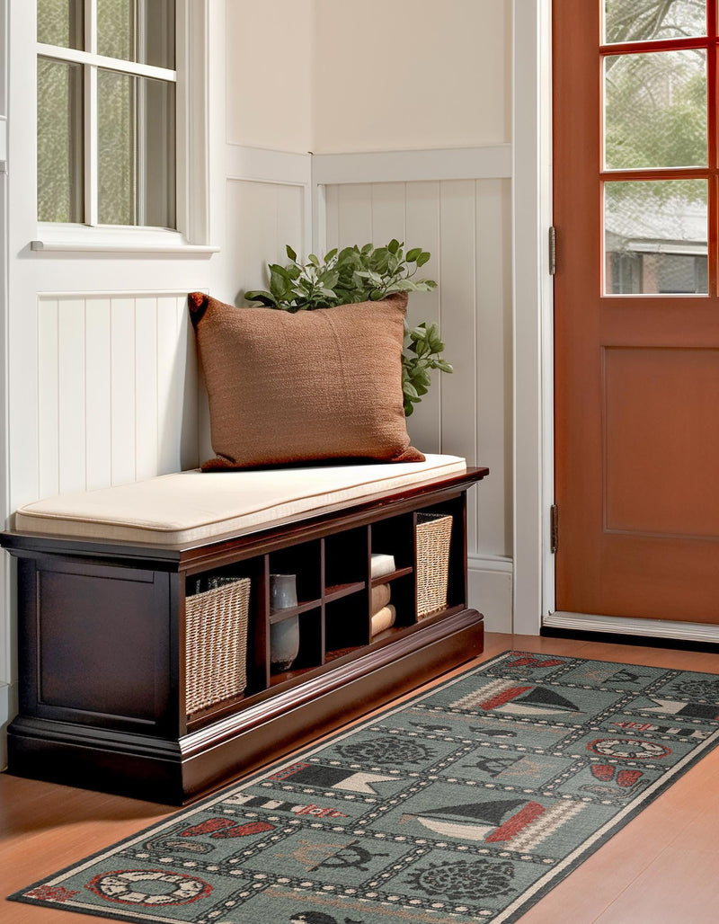 Seaside Haven Rugs Collection Area Rug -  Anchorage Runner Blue  lifestyle 46