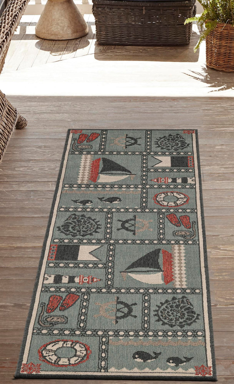 Seaside Haven Rugs Collection Area Rug -  Anchorage Runner Blue  lifestyle 49