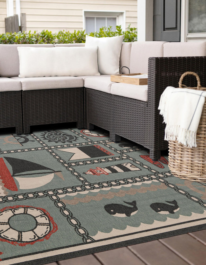 Seaside Haven Rugs Collection Area Rug -  Anchorage Square Blue  lifestyle 45