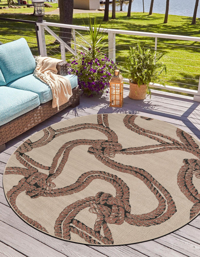 Seaside Haven Rugs Collection Area Rug -  Dunes Round Beige  lifestyle 26