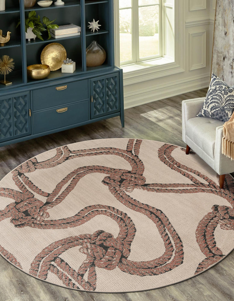 Seaside Haven Rugs Collection Area Rug -  Dunes Round Beige  lifestyle 29