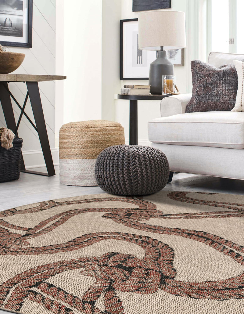 Seaside Haven Rugs Collection Area Rug -  Dunes Round Beige  lifestyle 35