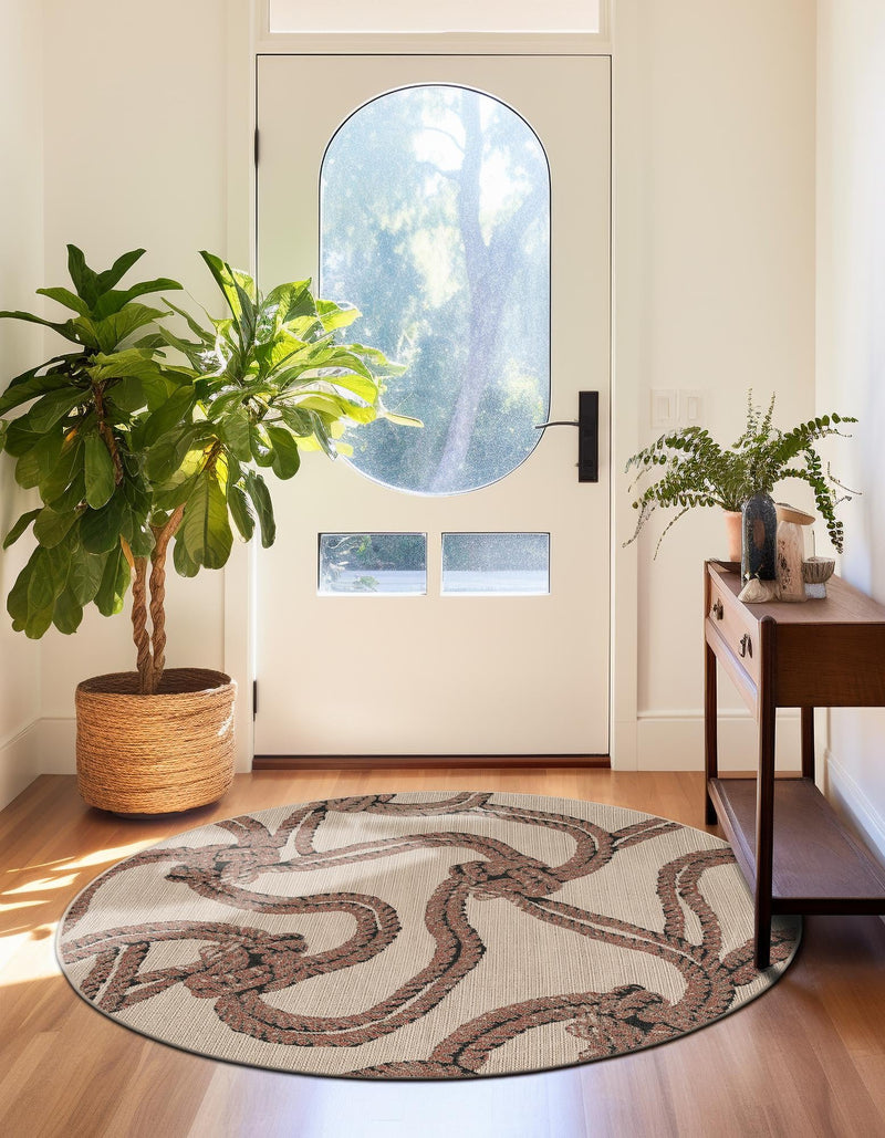 Seaside Haven Rugs Collection Area Rug -  Dunes Round Beige  lifestyle 47