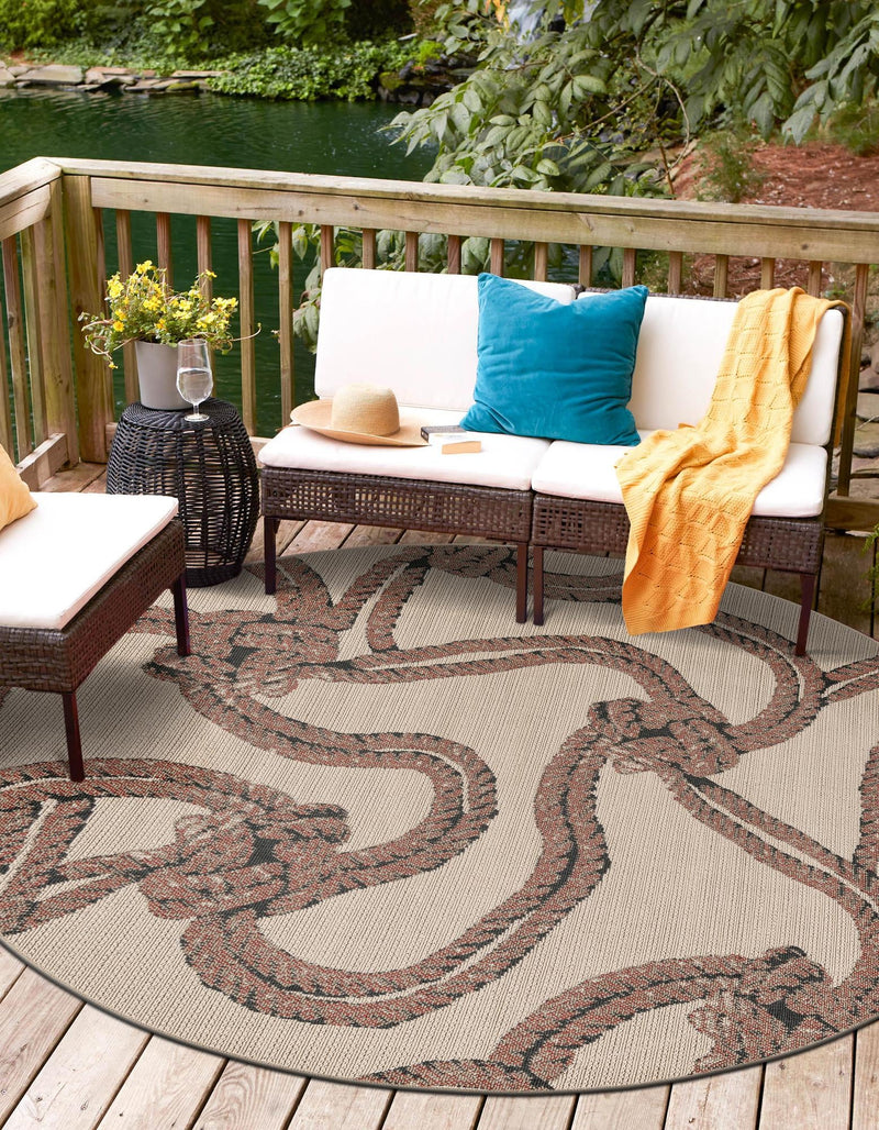Seaside Haven Rugs Collection Area Rug -  Dunes Round Beige  lifestyle 50
