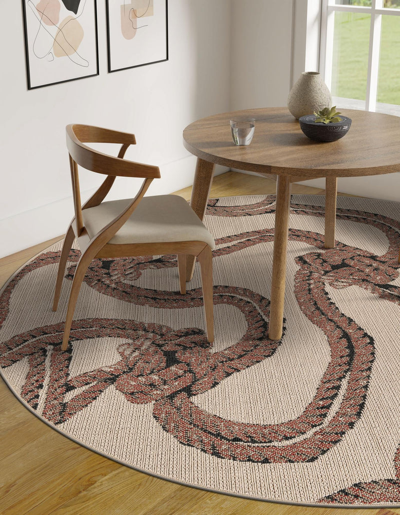 Seaside Haven Rugs Collection Area Rug -  Dunes Round Beige  lifestyle 53