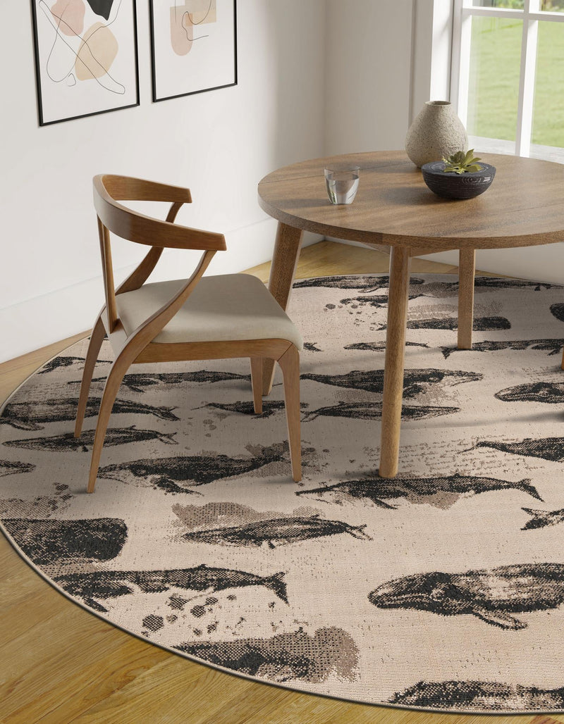 Seaside Haven Rugs Collection Area Rug -  Seabreeze Round Beige  lifestyle 29