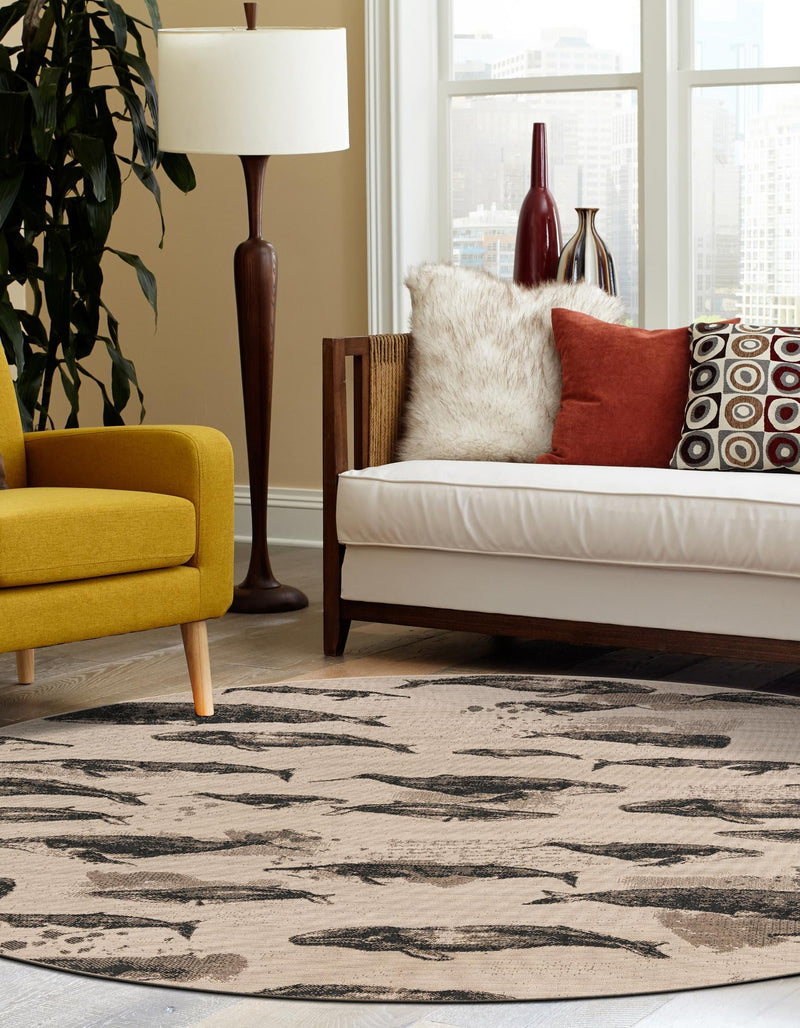 Seaside Haven Rugs Collection Area Rug -  Seabreeze Round Beige  lifestyle 47