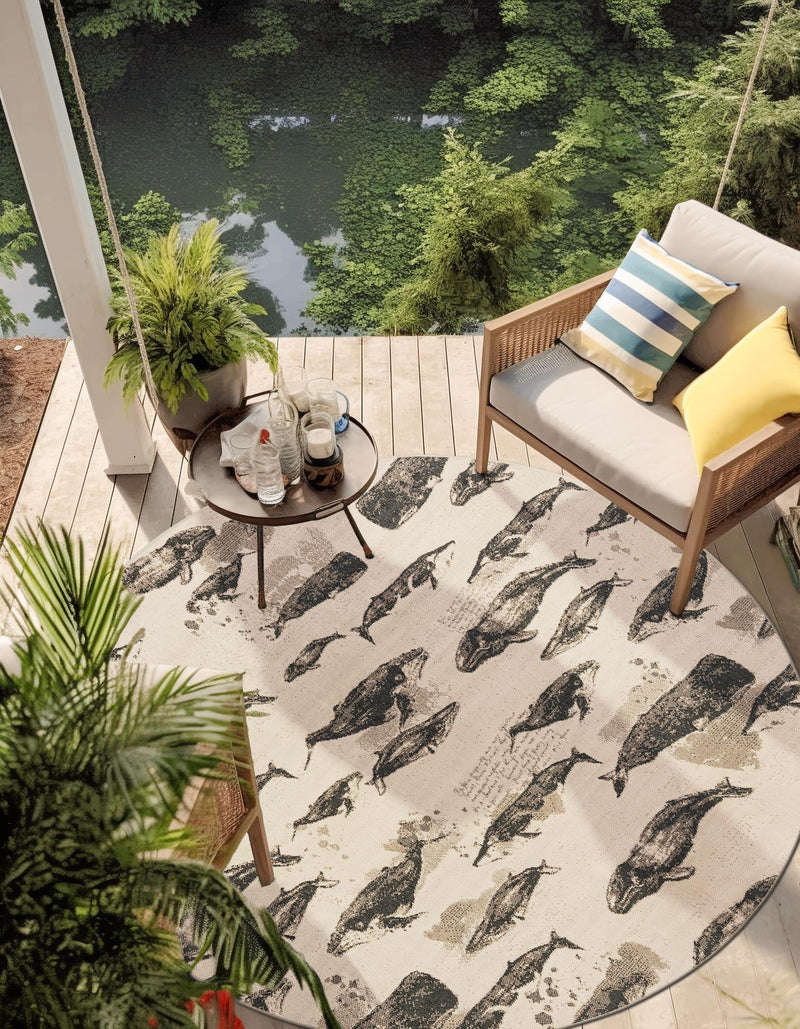 Seaside Haven Rugs Collection Area Rug -  Seabreeze Round Beige  lifestyle 50