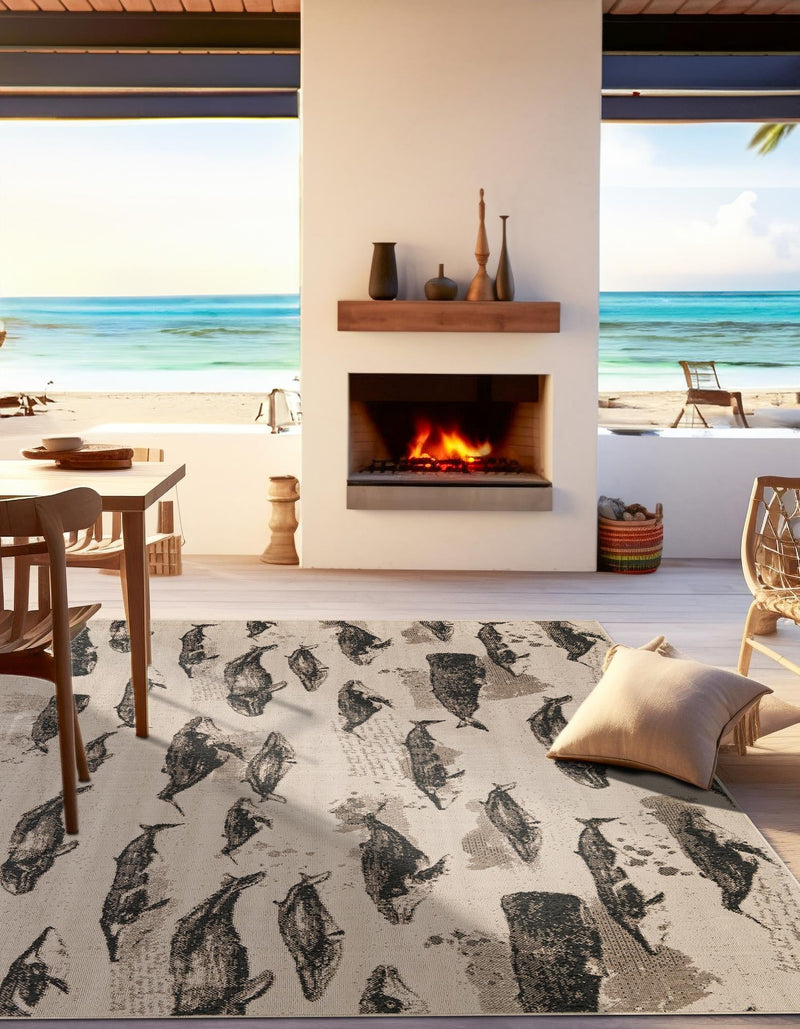 Seaside Haven Rugs Collection Area Rug -  Seabreeze Square Beige  lifestyle 27