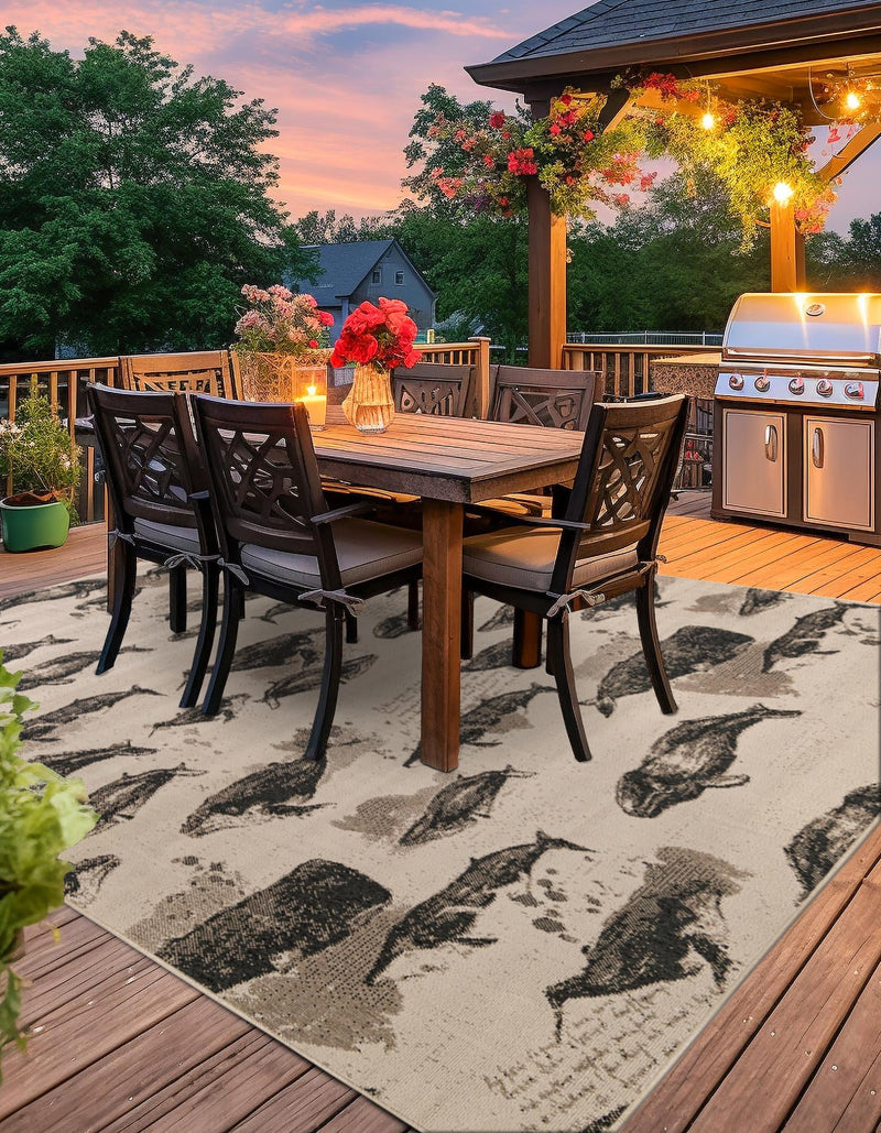 Seaside Haven Rugs Collection Area Rug -  Seabreeze Square Beige  lifestyle 54