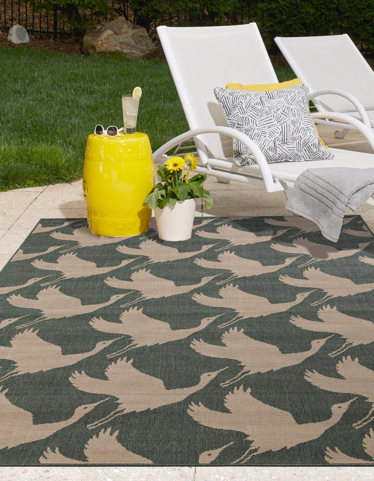 Seaside Haven Rugs Collection Area Rug -  Pelican Rectangle Stone Blue  lifestyle 5