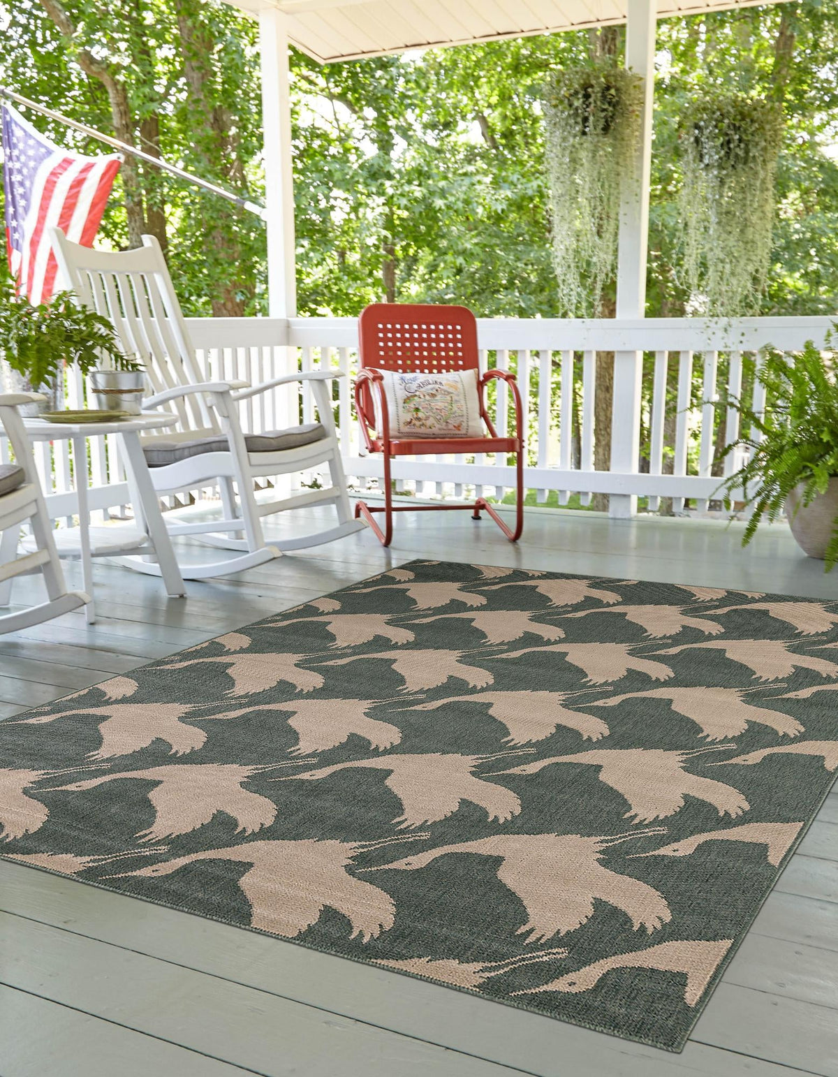 Seaside Haven Rugs Collection Area Rug -  Pelican Rectangle Stone Blue  lifestyle 6