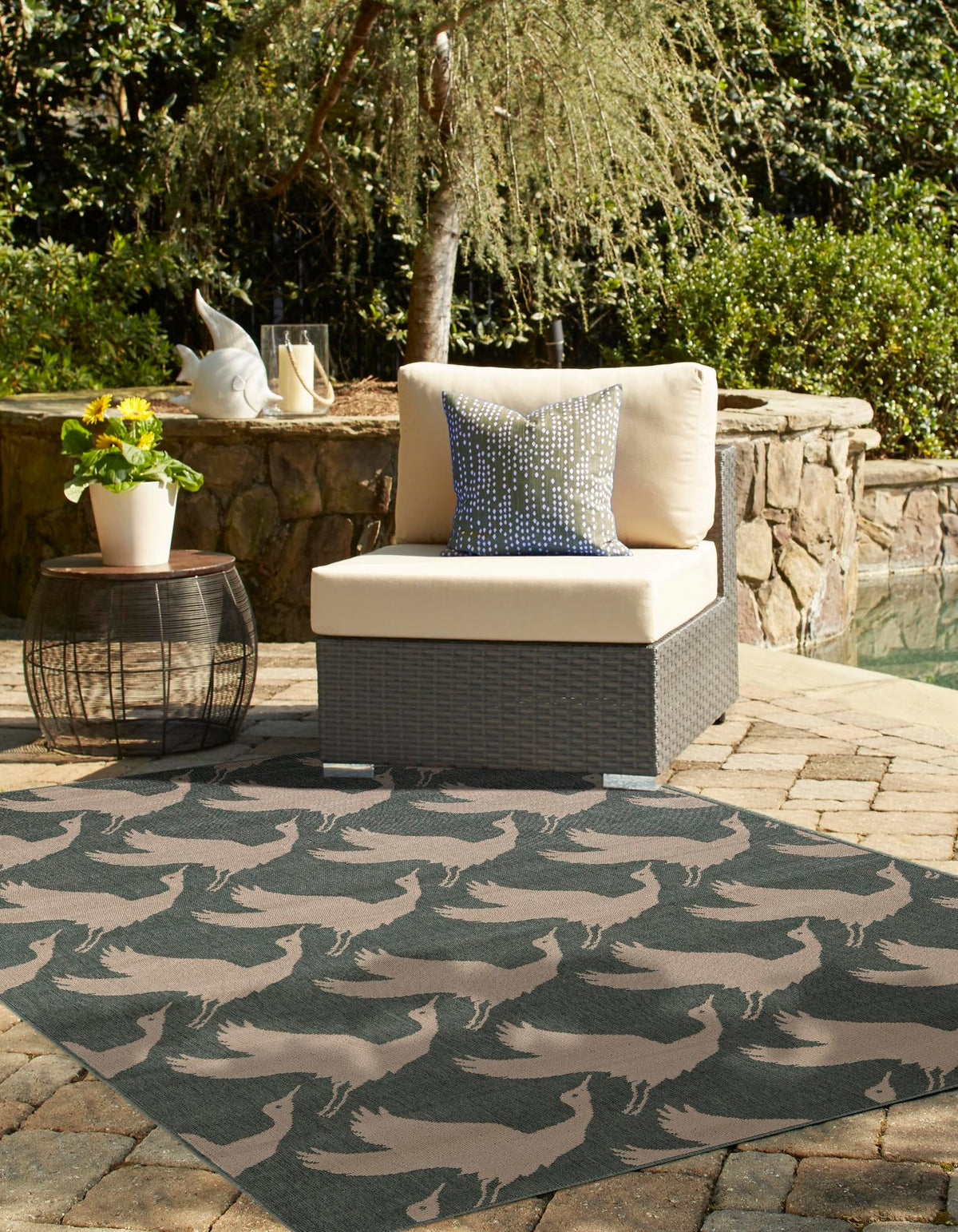 Seaside Haven Rugs Collection Area Rug -  Pelican Rectangle Stone Blue  lifestyle 7