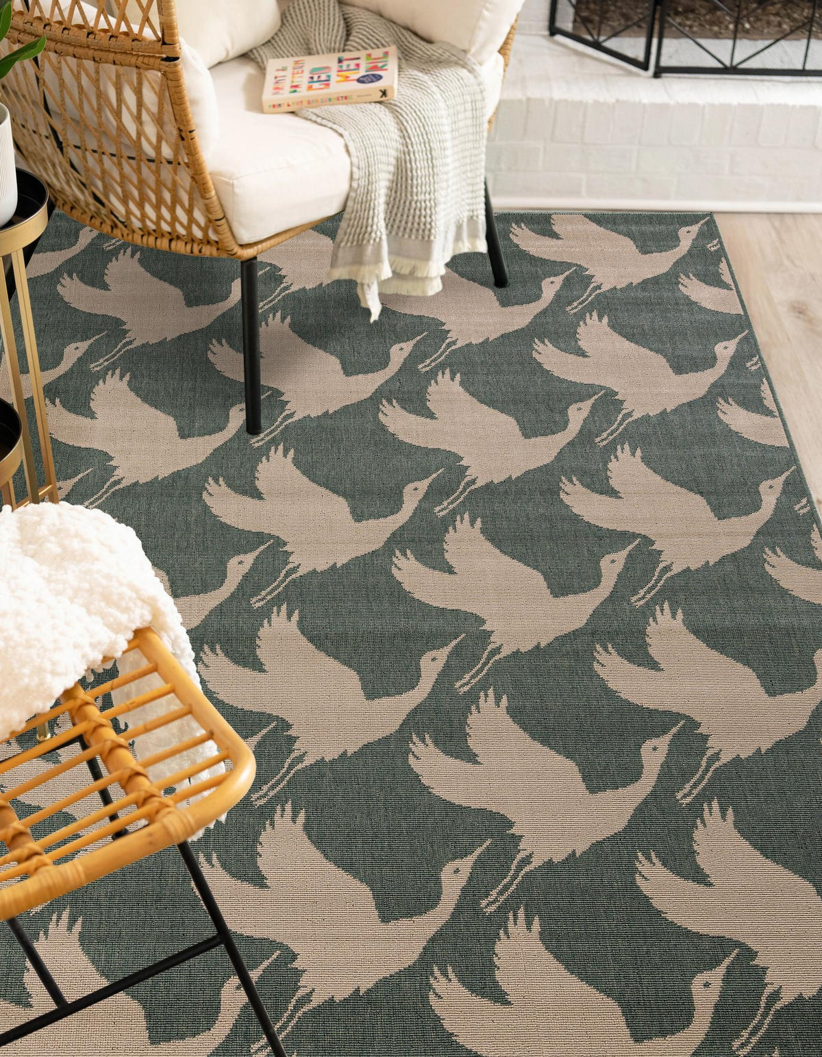 Seaside Haven Rugs Collection Area Rug -  Pelican Rectangle Stone Blue  lifestyle 8