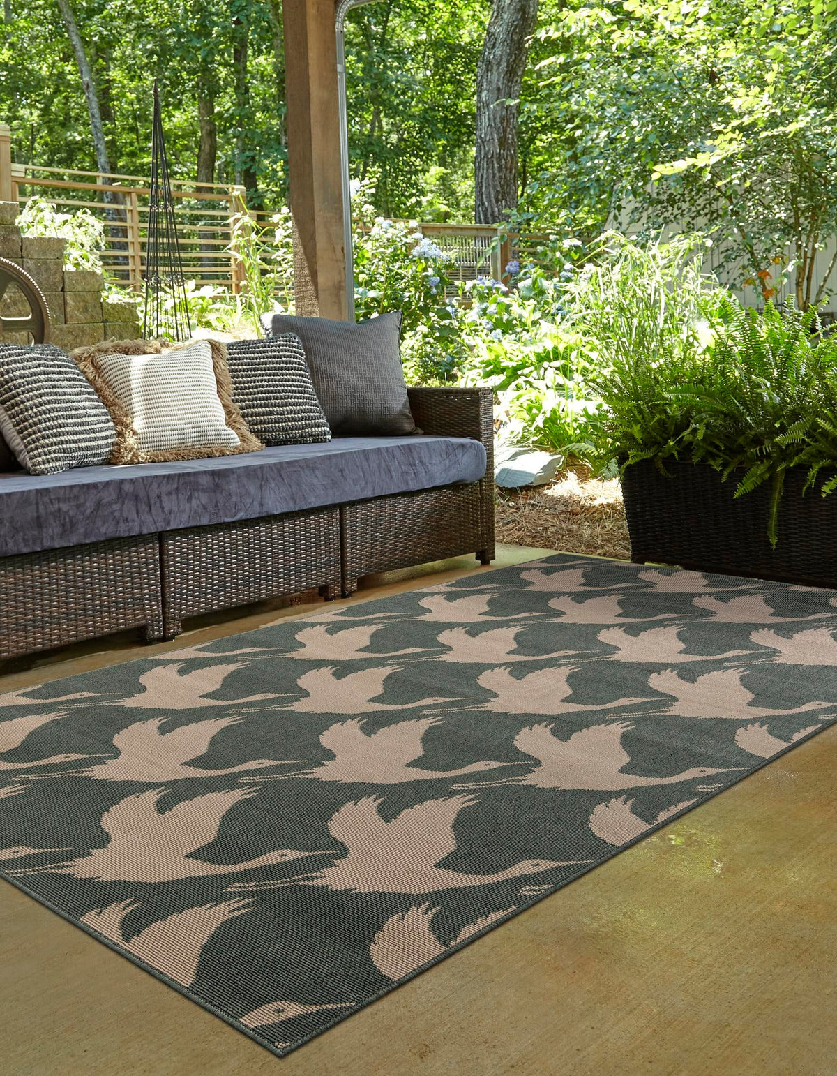Seaside Haven Rugs Collection Area Rug -  Pelican Rectangle Stone Blue  lifestyle 9