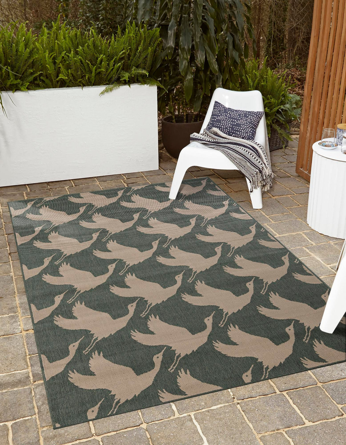 Seaside Haven Rugs Collection Area Rug -  Pelican Rectangle Stone Blue  lifestyle 11