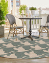 Seaside Haven Rugs Collection Area Rug -  Pelican Round Stone Blue  lifestyle 32