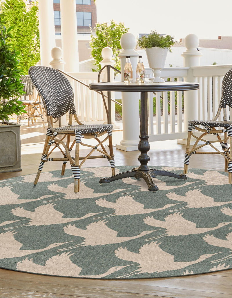 Seaside Haven Rugs Collection Area Rug -  Pelican Round Stone Blue  lifestyle 32