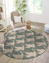 Seaside Haven Rugs Collection Area Rug -  Pelican Round Stone Blue  lifestyle 53