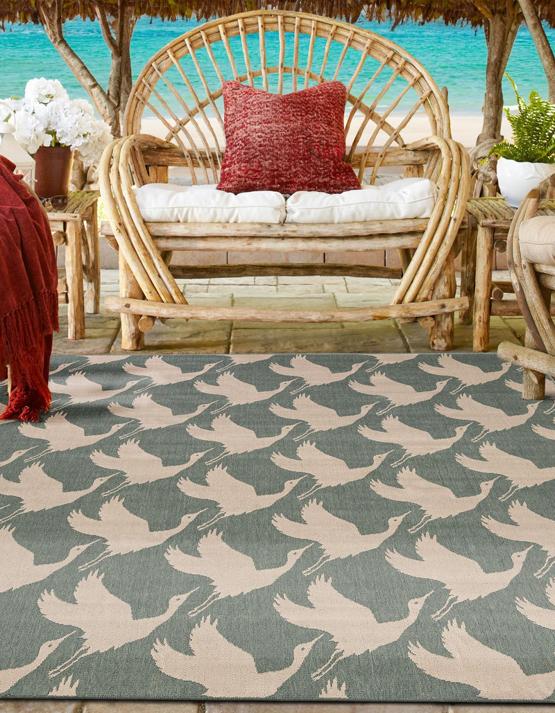 Seaside Haven Rugs Collection Area Rug -  Pelican Square Stone Blue  lifestyle 27