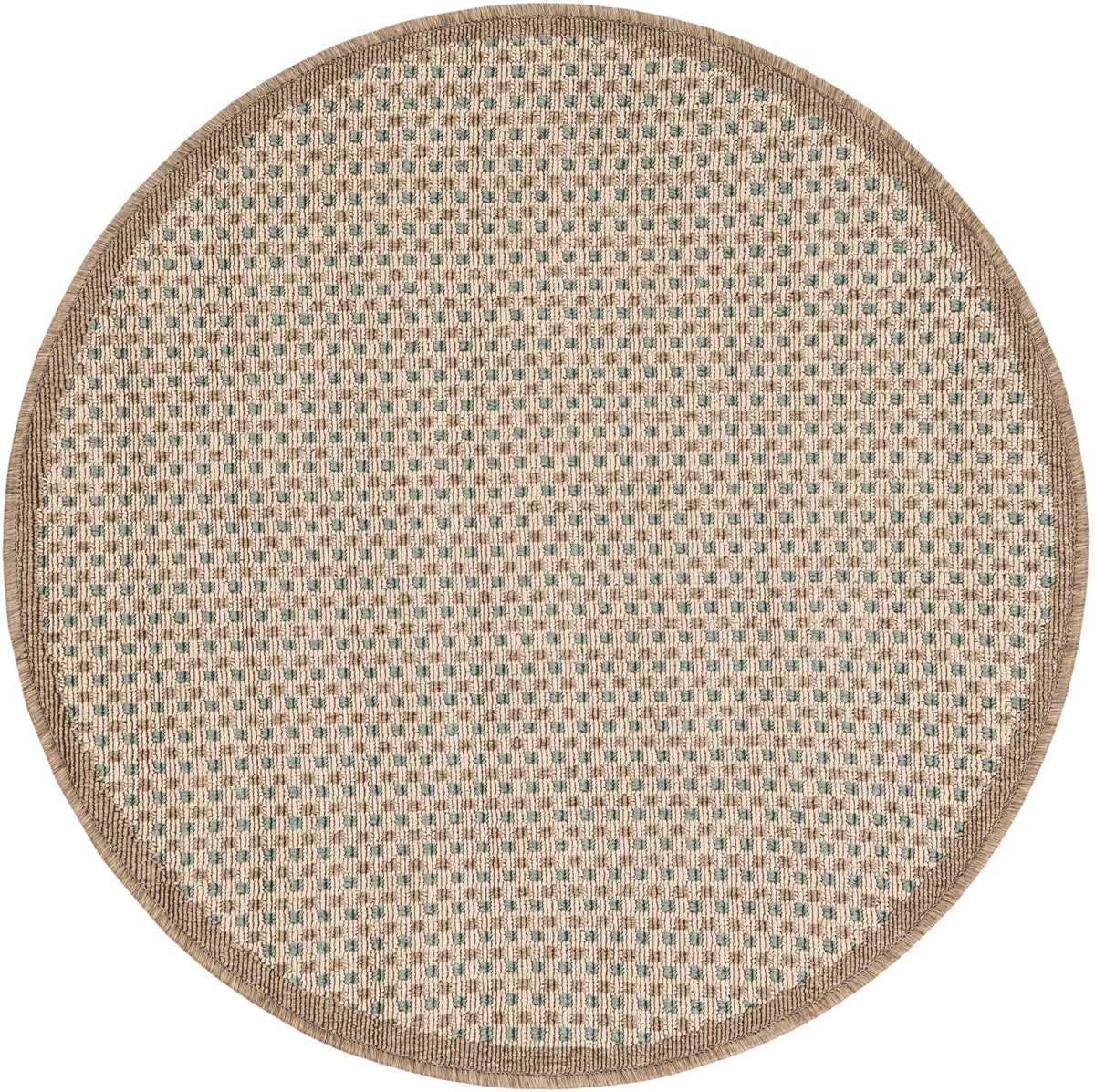 Terrace Fringe Collection Area Rug - Patio Round Beige  lifestyle 65