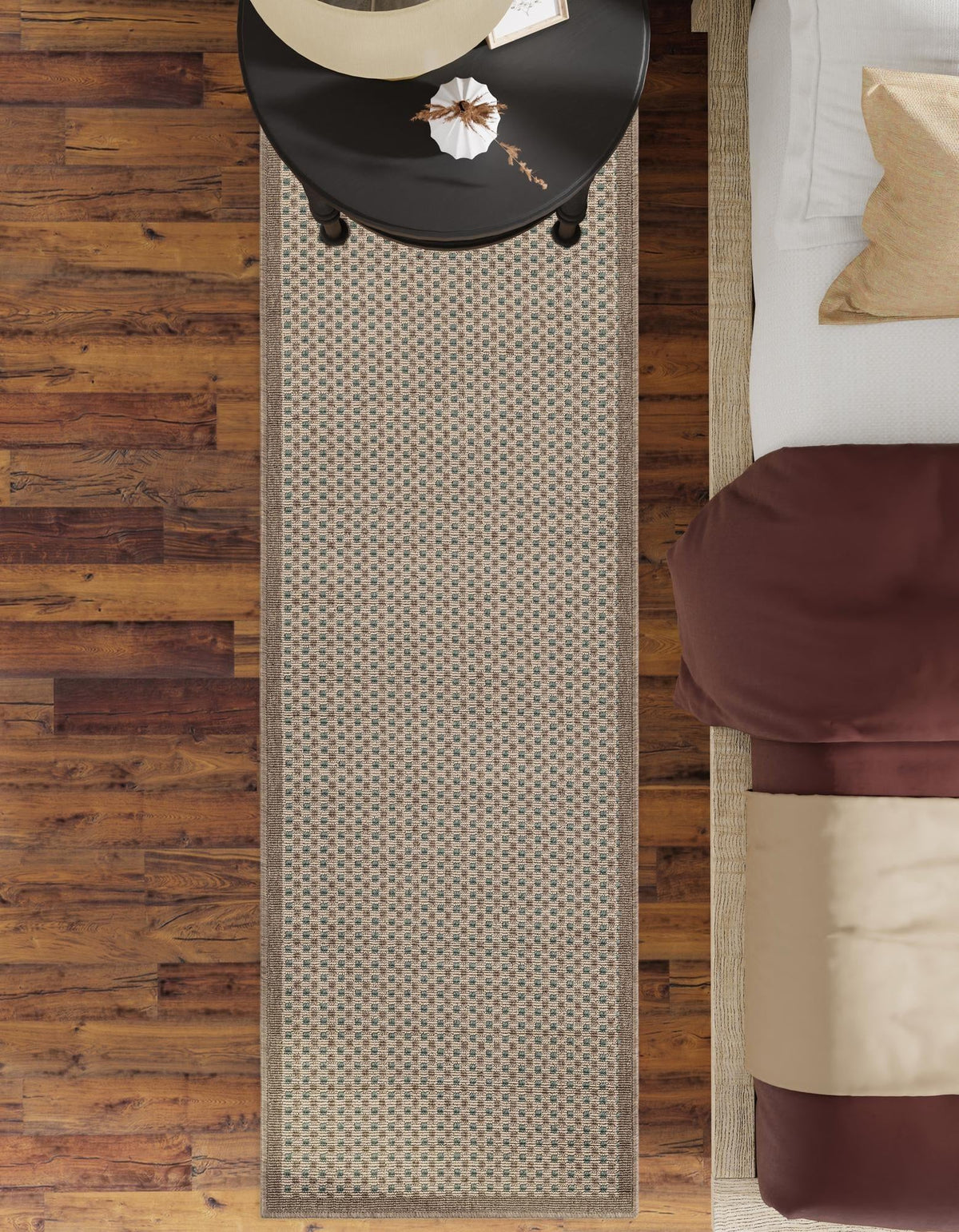 Terrace Fringe Collection Area Rug - Patio Runner Beige  lifestyle 85
