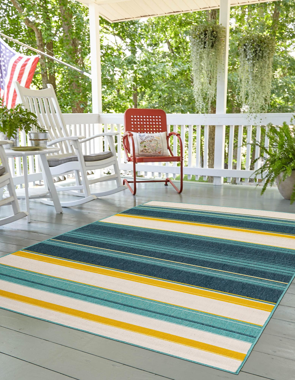 Terrace Fringe Collection Area Rug -  Veranda Rectangle Multi Main