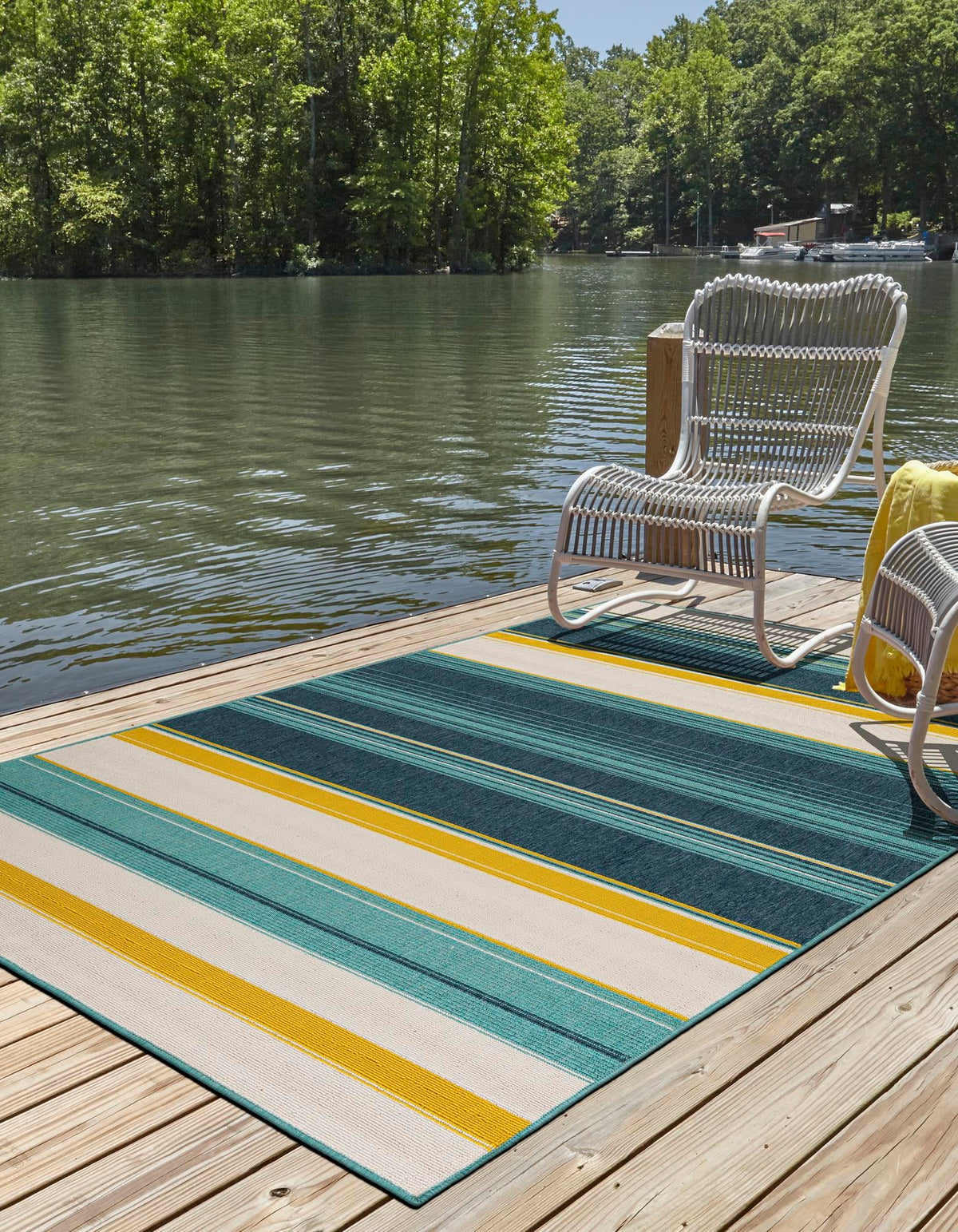 Terrace Fringe Collection Area Rug -  Veranda Rectangle Multi  lifestyle 2