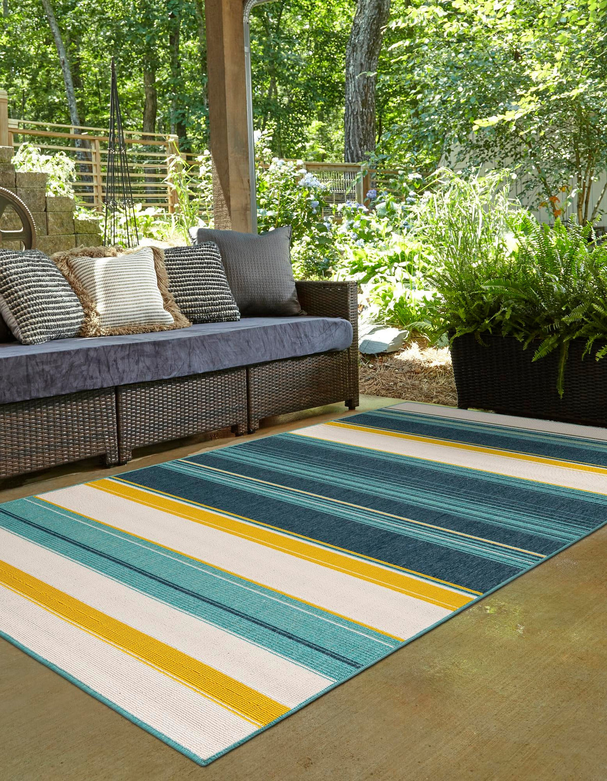 Terrace Fringe Collection Area Rug -  Veranda Rectangle Multi  lifestyle 3