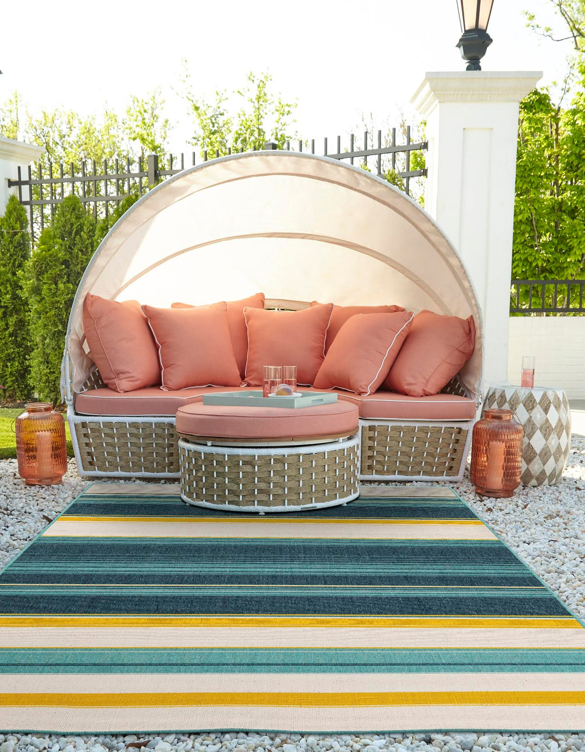 Terrace Fringe Collection Area Rug -  Veranda Rectangle Multi  lifestyle 4