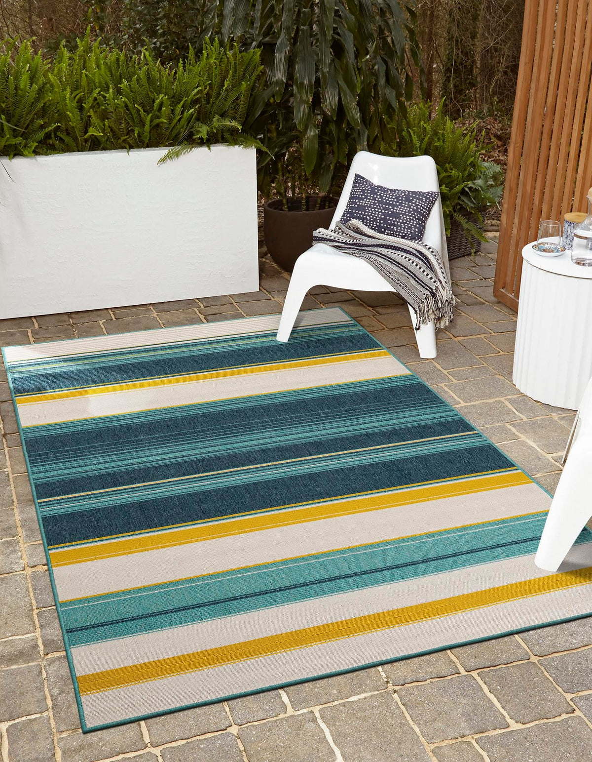 Terrace Fringe Collection Area Rug -  Veranda Rectangle Multi  lifestyle 5