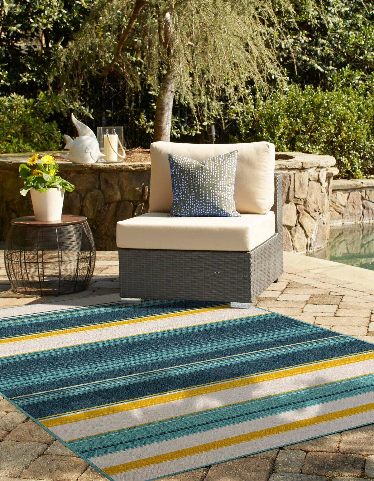 Terrace Fringe Collection Area Rug -  Veranda Rectangle Multi  lifestyle 7