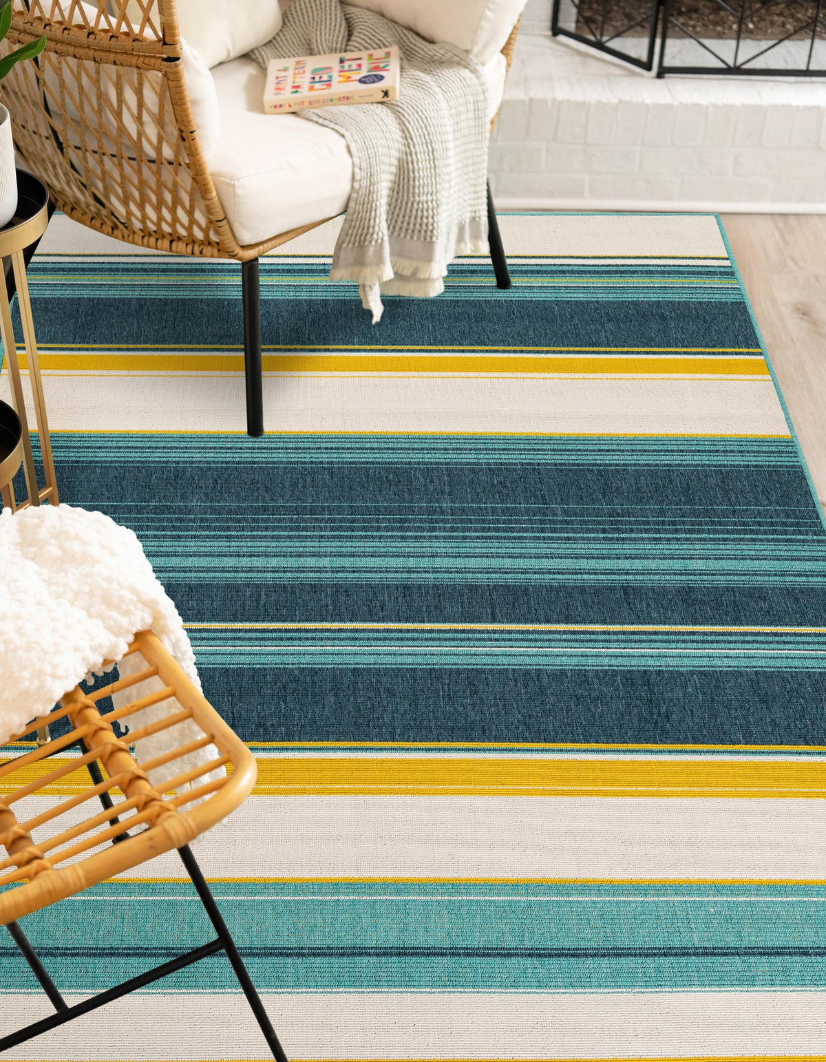 Terrace Fringe Collection Area Rug -  Veranda Rectangle Multi  lifestyle 8