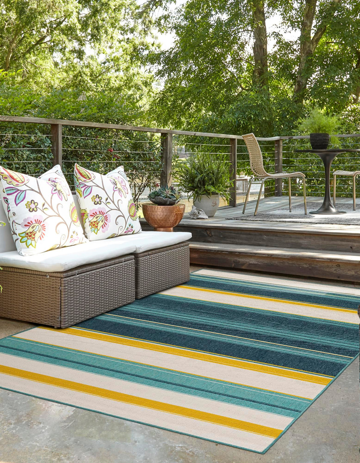 Terrace Fringe Collection Area Rug -  Veranda Rectangle Multi  lifestyle 9